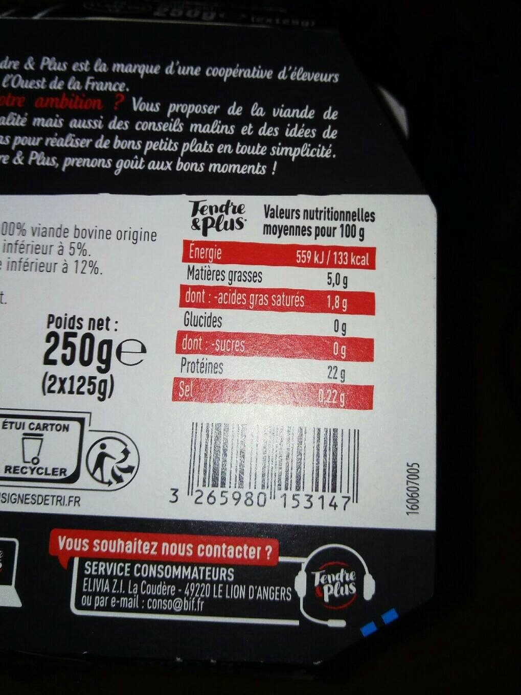 Tendre & Plus Le 5% packshot
