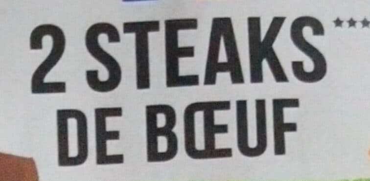 Sourires de campagne 2 Steaks de boeuf packshot