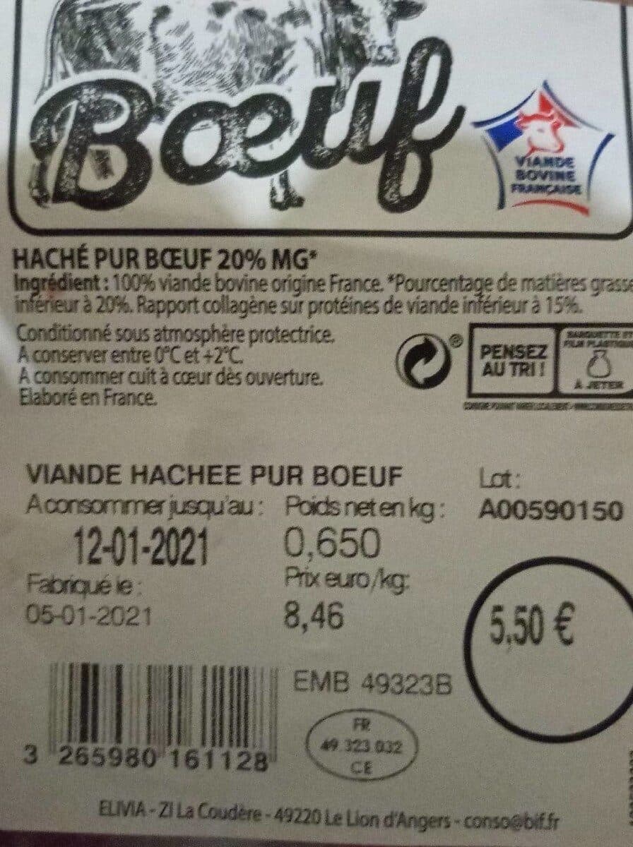 Open Food Facts Haché pur boeuf packshot