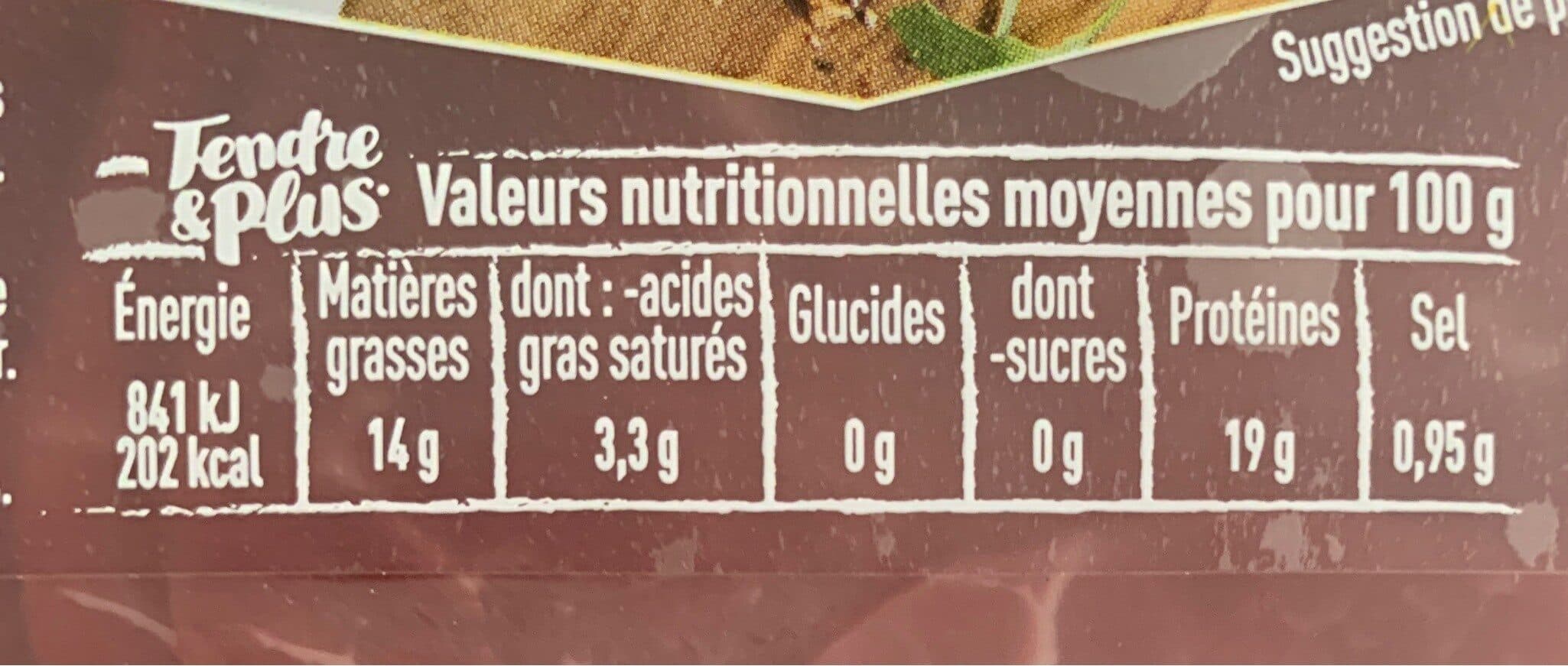 Tendre et plus Carpaccio marinade huile d'olive citronnée packshot