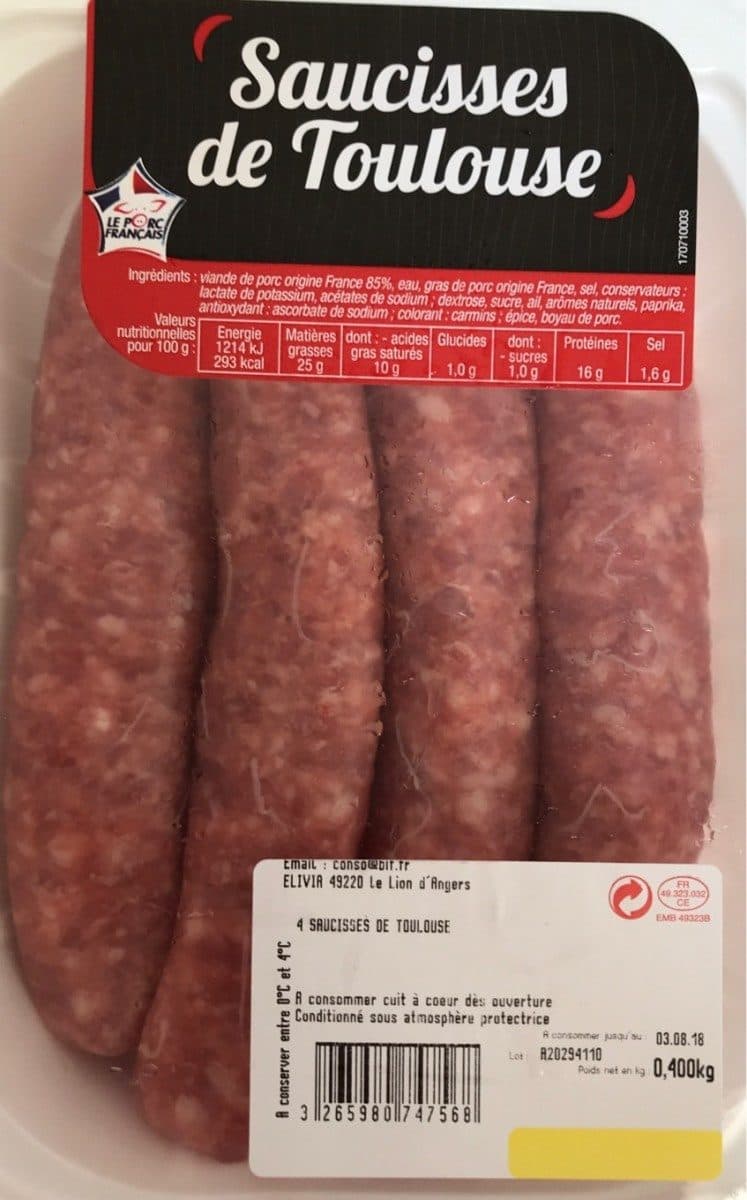 Open Food Facts Saucisse de Toulouse packshot