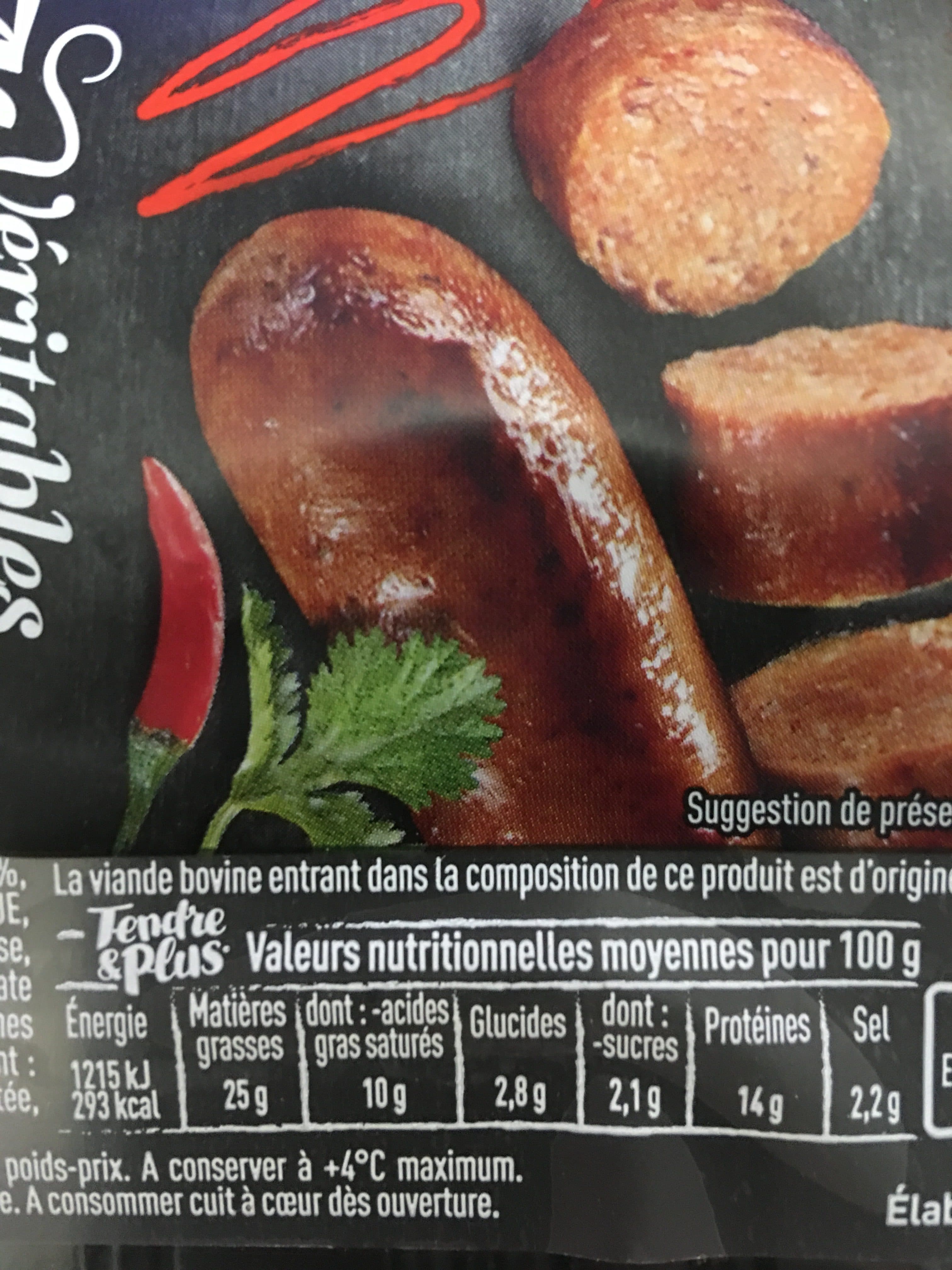 Tendre et plus Chipolatas supérieures packshot