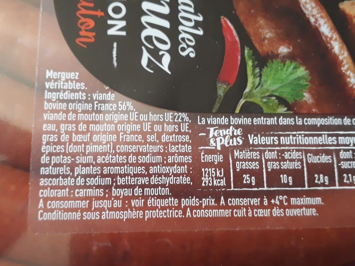 Open Food Facts Merguez Tendre et Plus x18 packshot