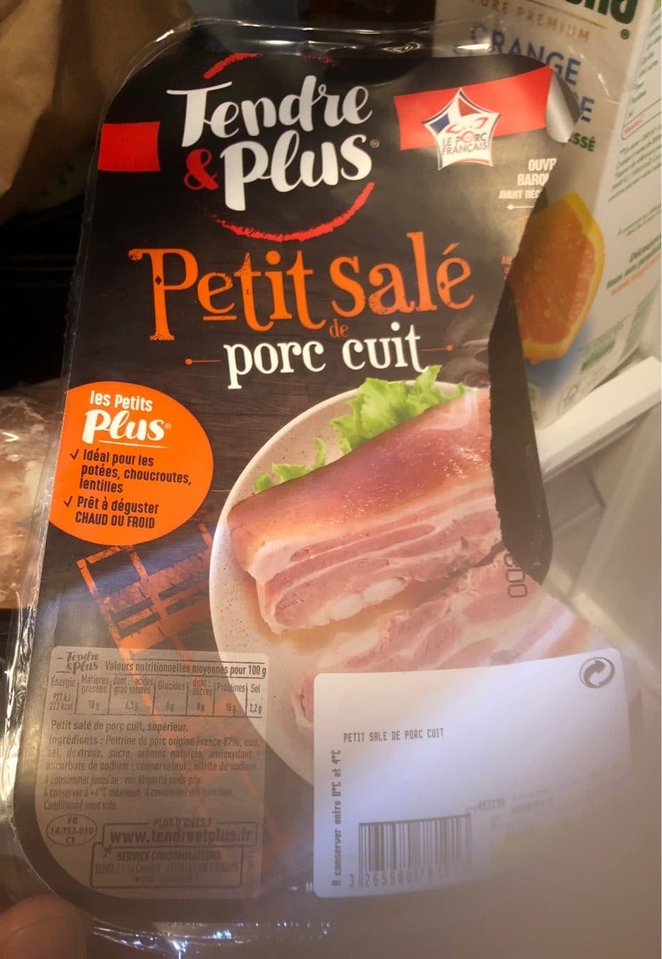 Tendre Et Plus Petit salé de porc cuit packshot