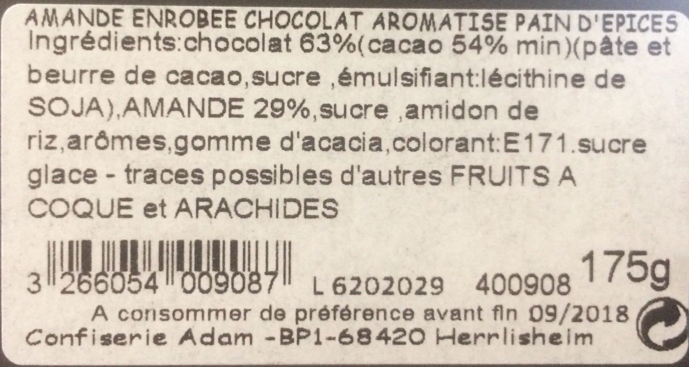 Les Confiseries de l'Oncle Hansi Amandes chocolat pain d'epices packshot