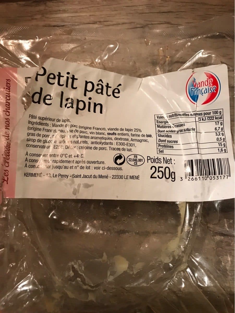 Viande Française Petit pâté de lapin packshot