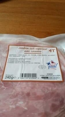 Kermené Jambon cuit supérieur avec couenne packshot