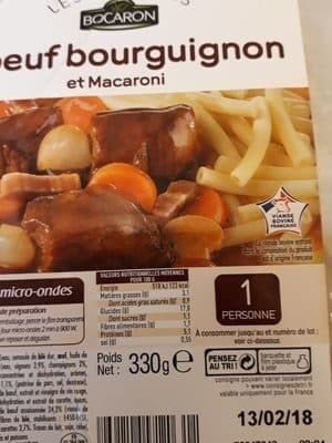 Bocaron Boeuf bourguignon et macaroni packshot