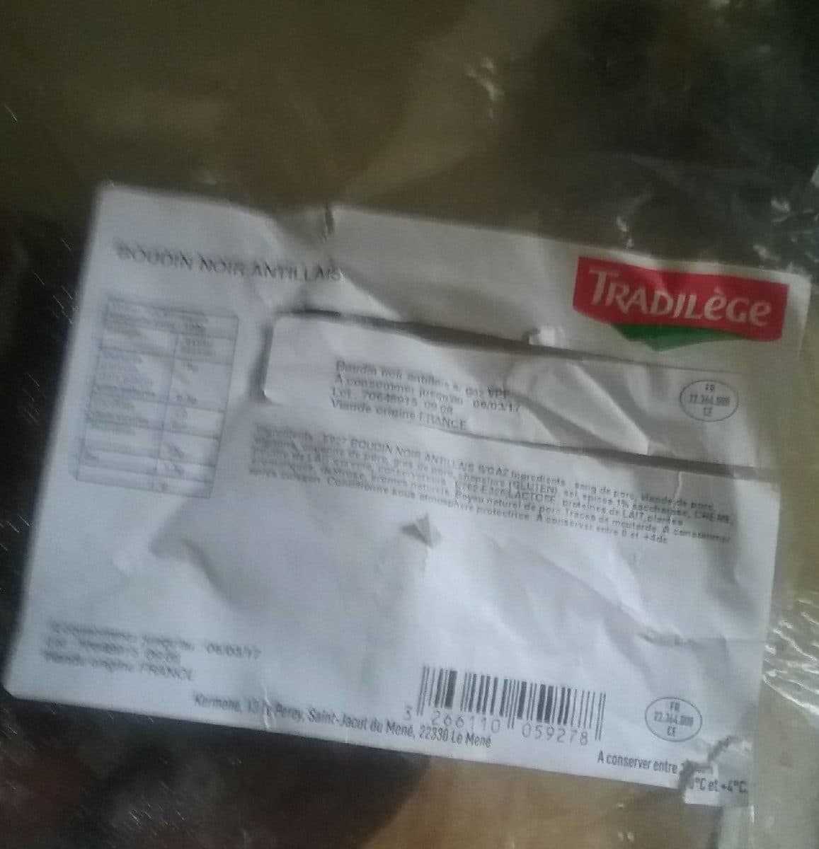 Open Food Facts Boudin noir antillais packshot