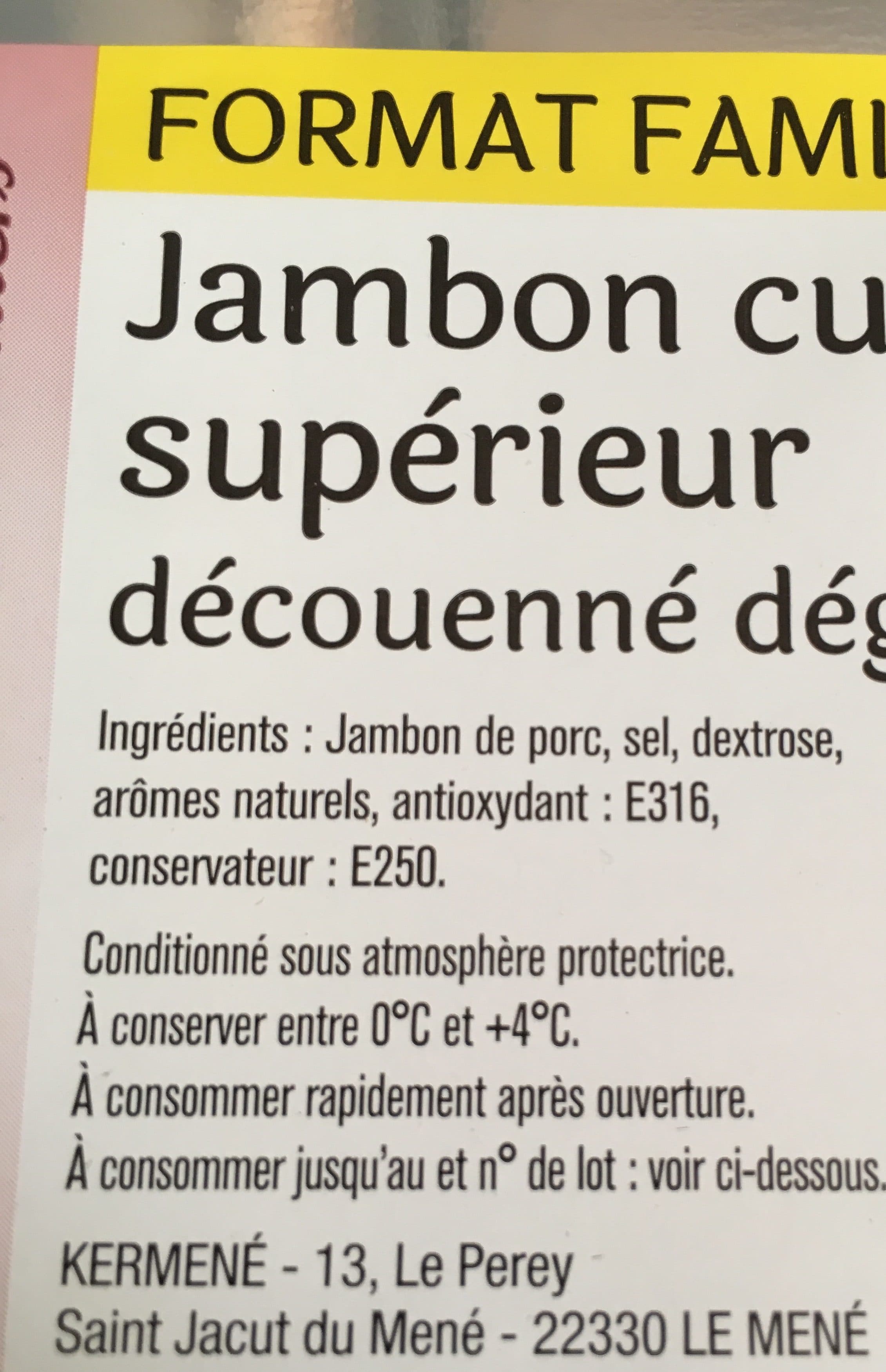 Leclerc Jambon supérieur 20 tranches VPF packshot