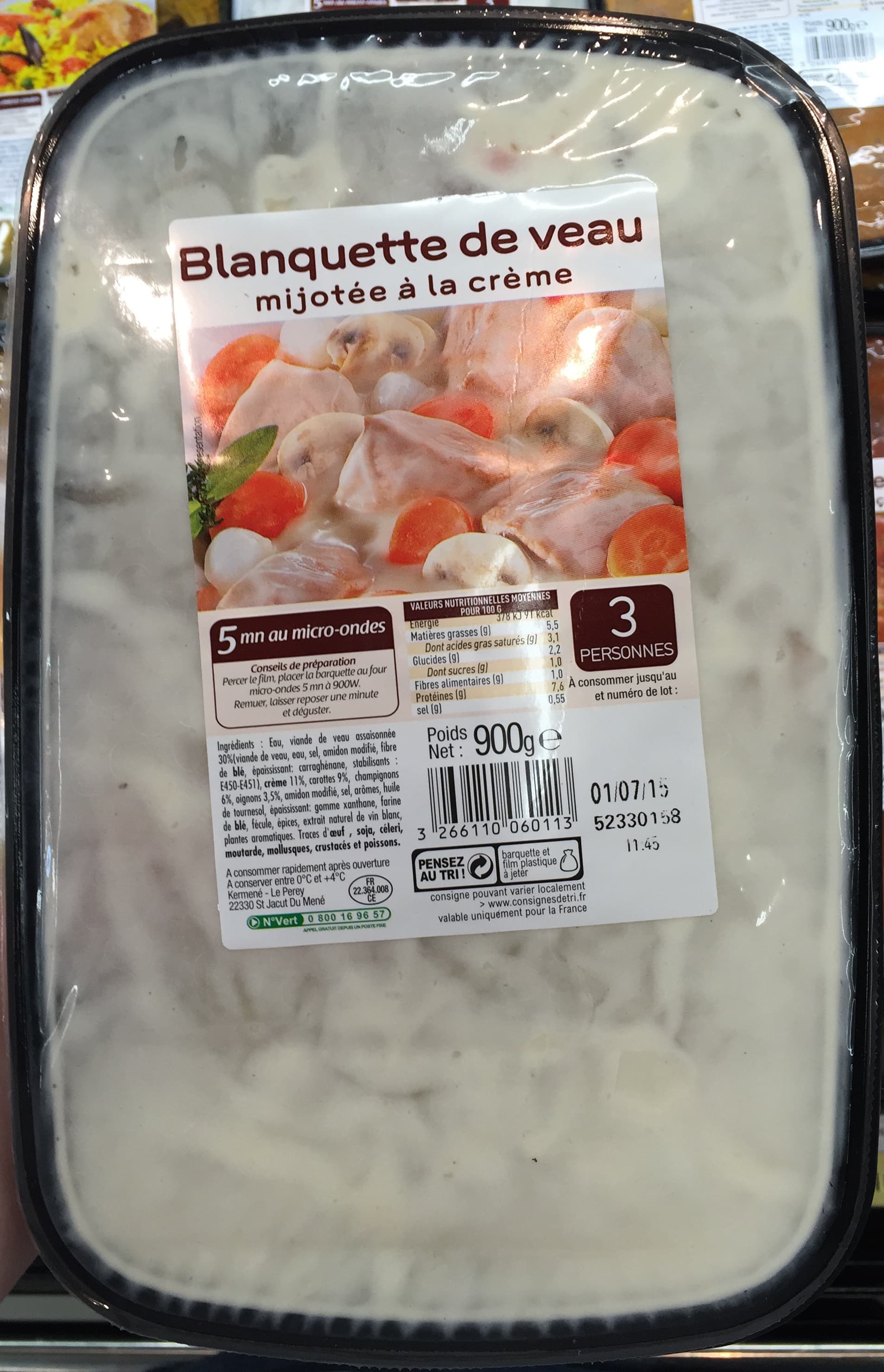 Kermené Blanquette de veau mijotée à la crème packshot