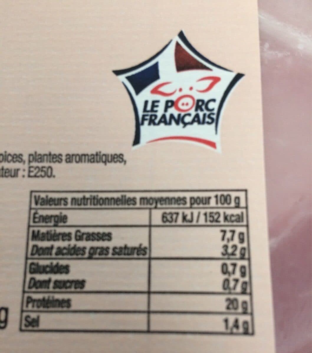 Nos Recettes Privilege Jambon Cuit Superieur Avec Couenne packshot