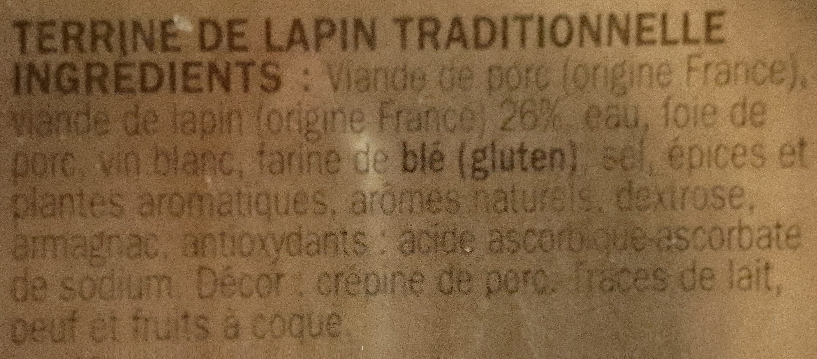 L’atelier charcuterie Terrine de lapin a l'Armagnac packshot