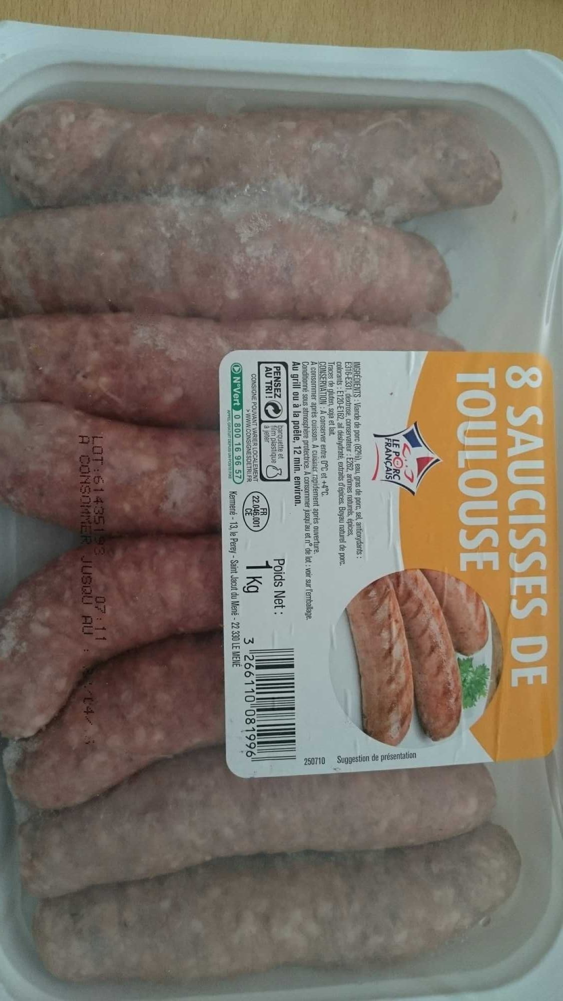 KERMENÉ Saucisses de Toulouse packshot