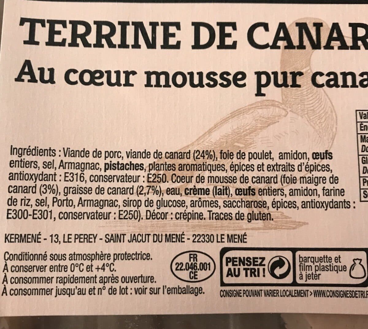 Kermené Terrine de canard packshot