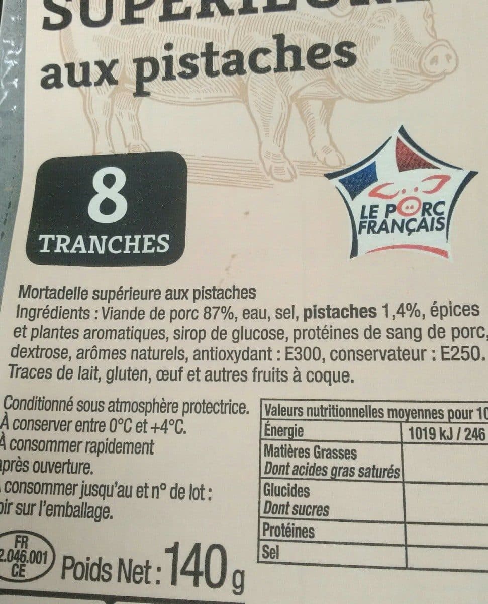 Open Food Facts Mortadelle supérieure aux pistaches packshot