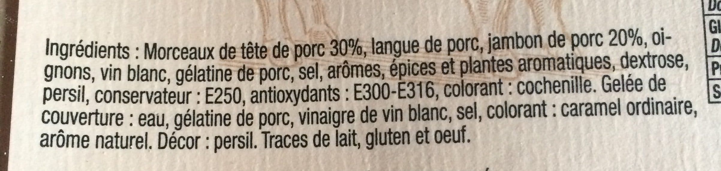 Nos Recettes Privileges Pate de tete au jambon packshot