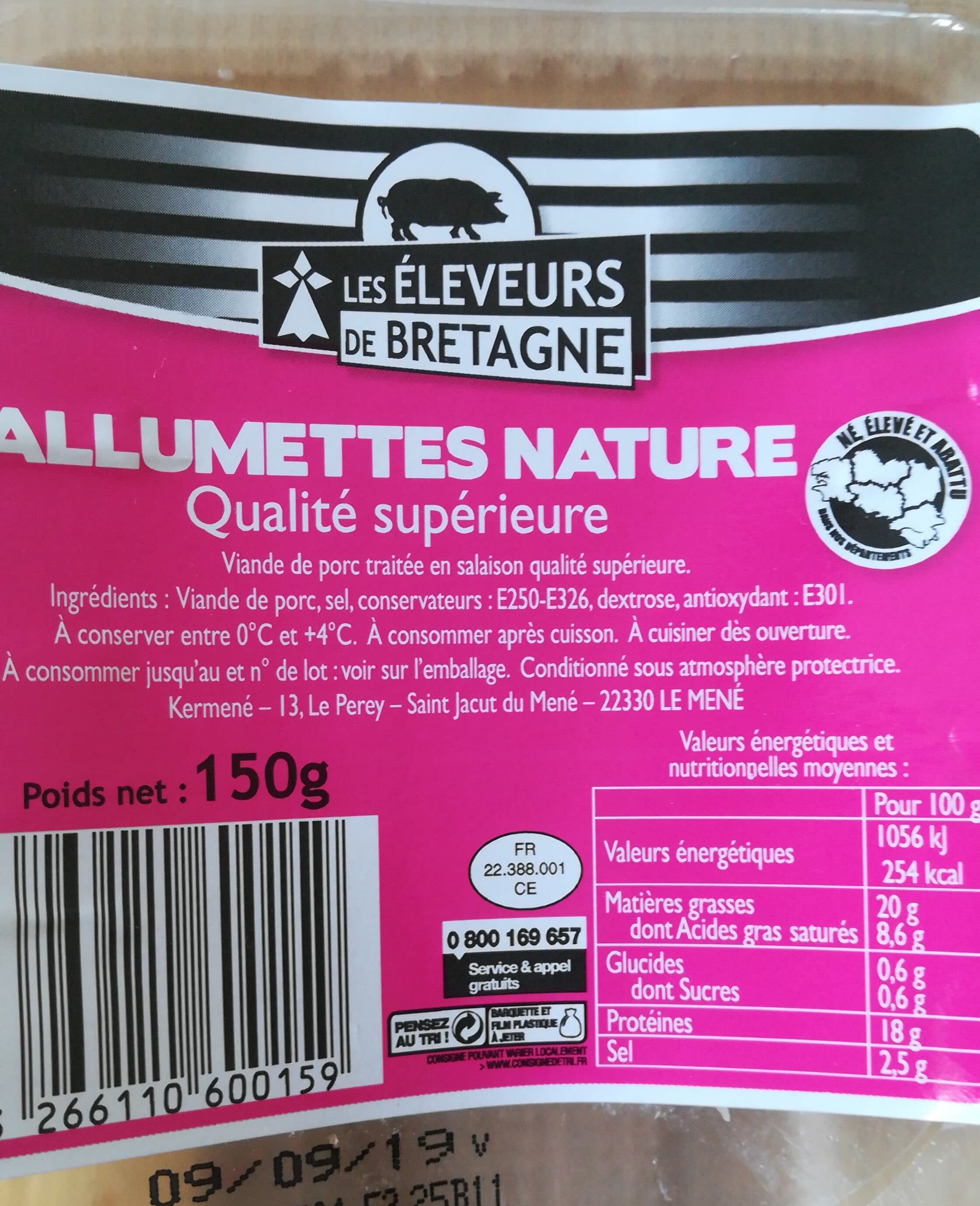 Les Eleveurs De Bretagne Allumettes nature packshot