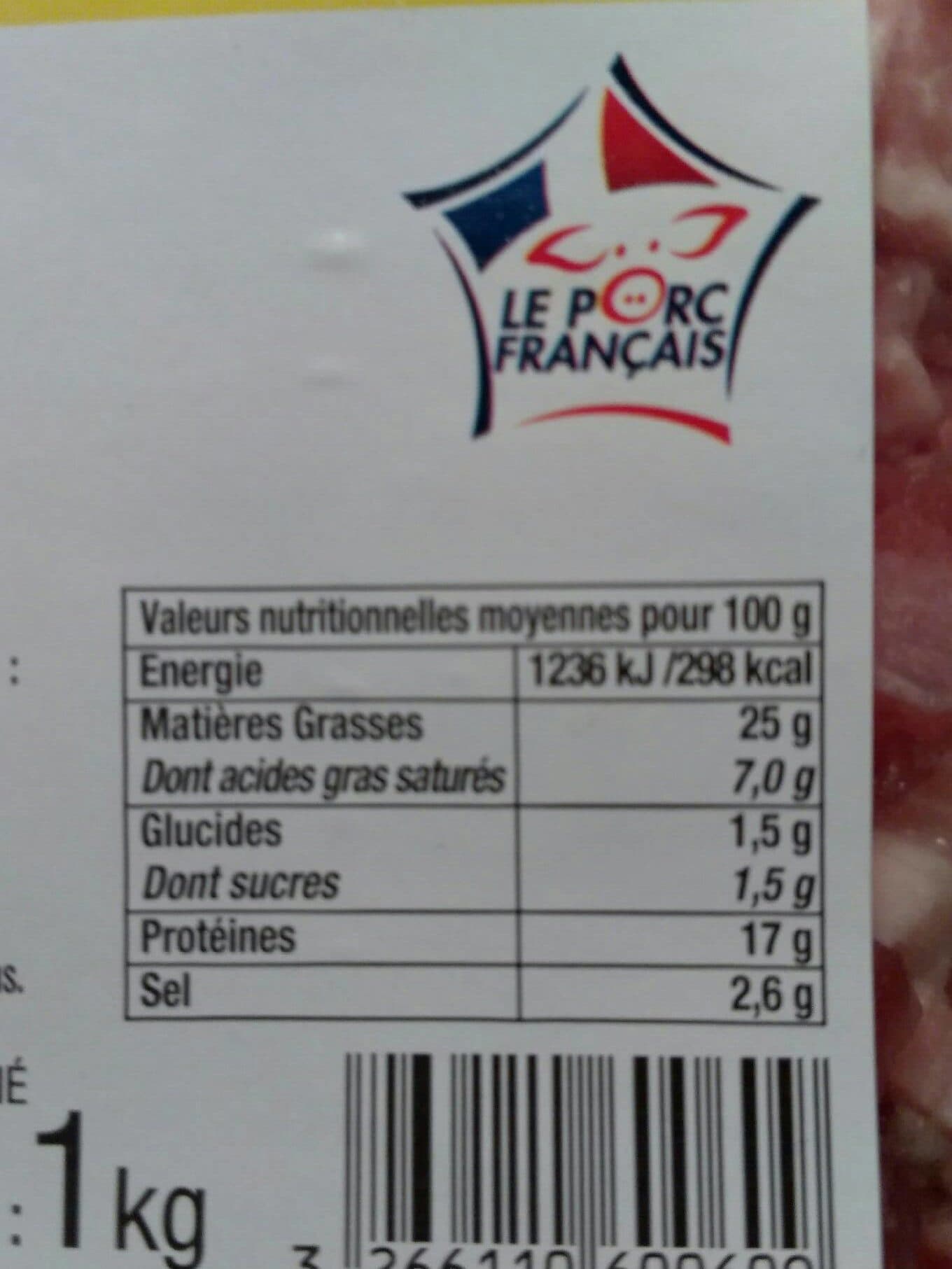 Les Créations De Nos Charcutier Lardons de porc nature packshot