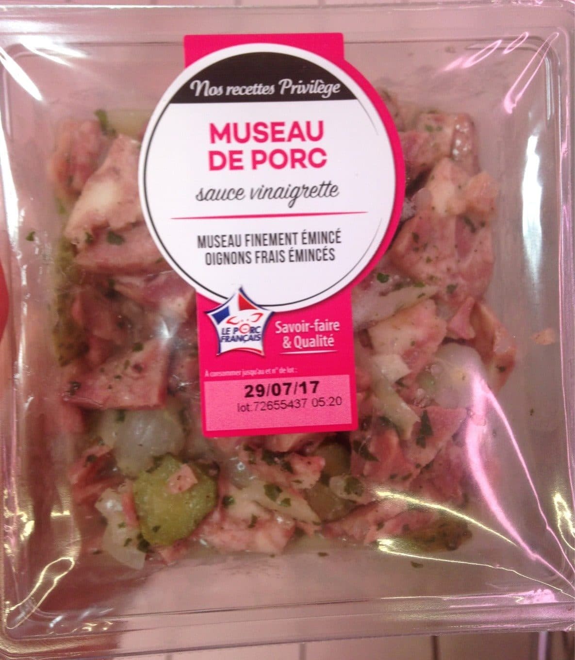 Nos Recettes Privilège Museau de porc sauce vinaigrette packshot