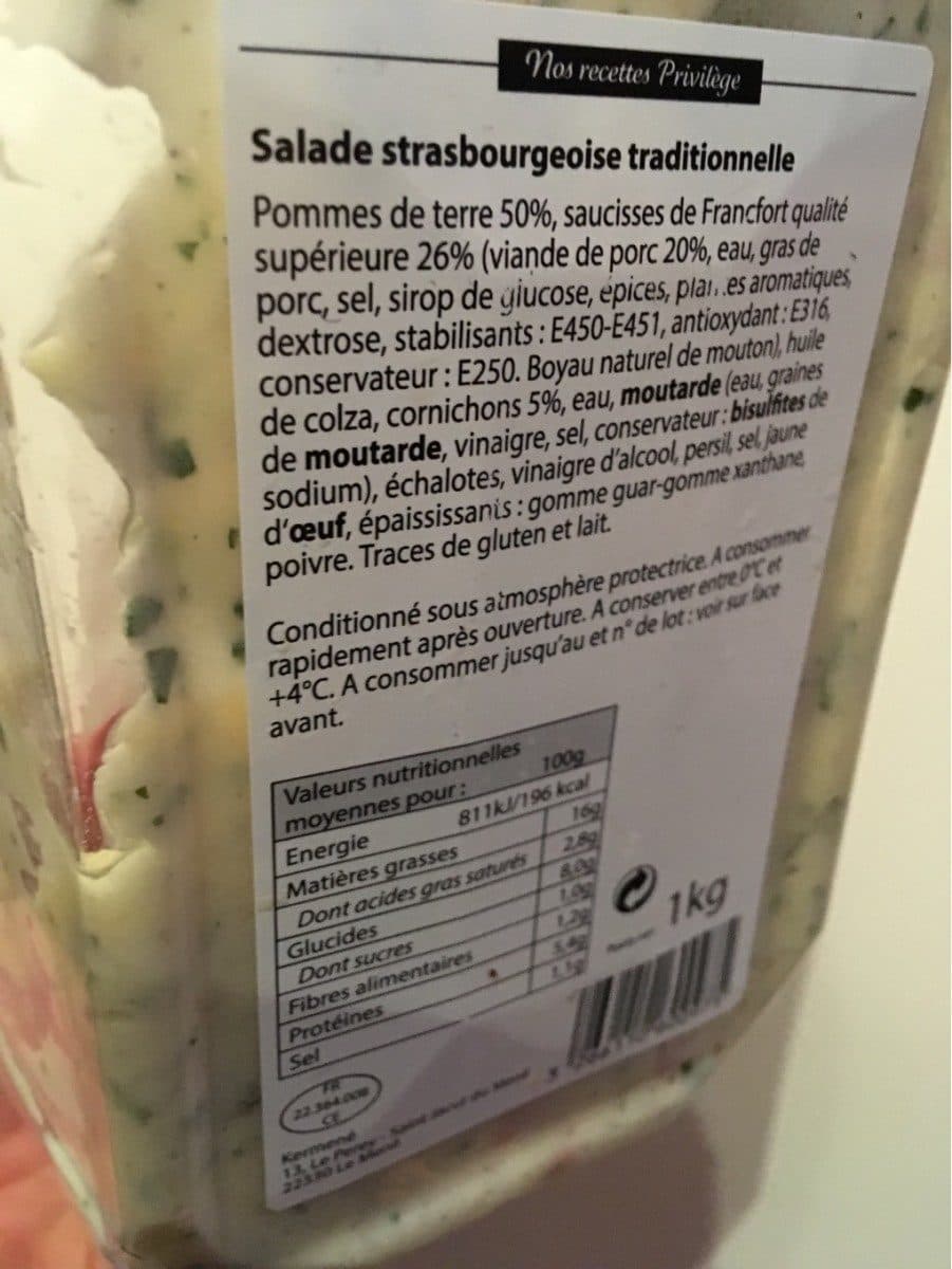 Kermené Salade strasbourgeoise traditionnelle packshot