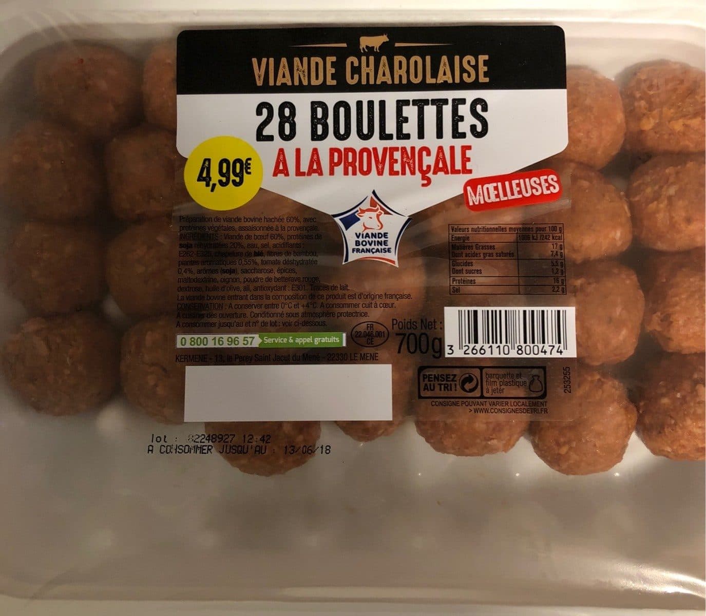 Open Food Facts Boulette à la provencale packshot