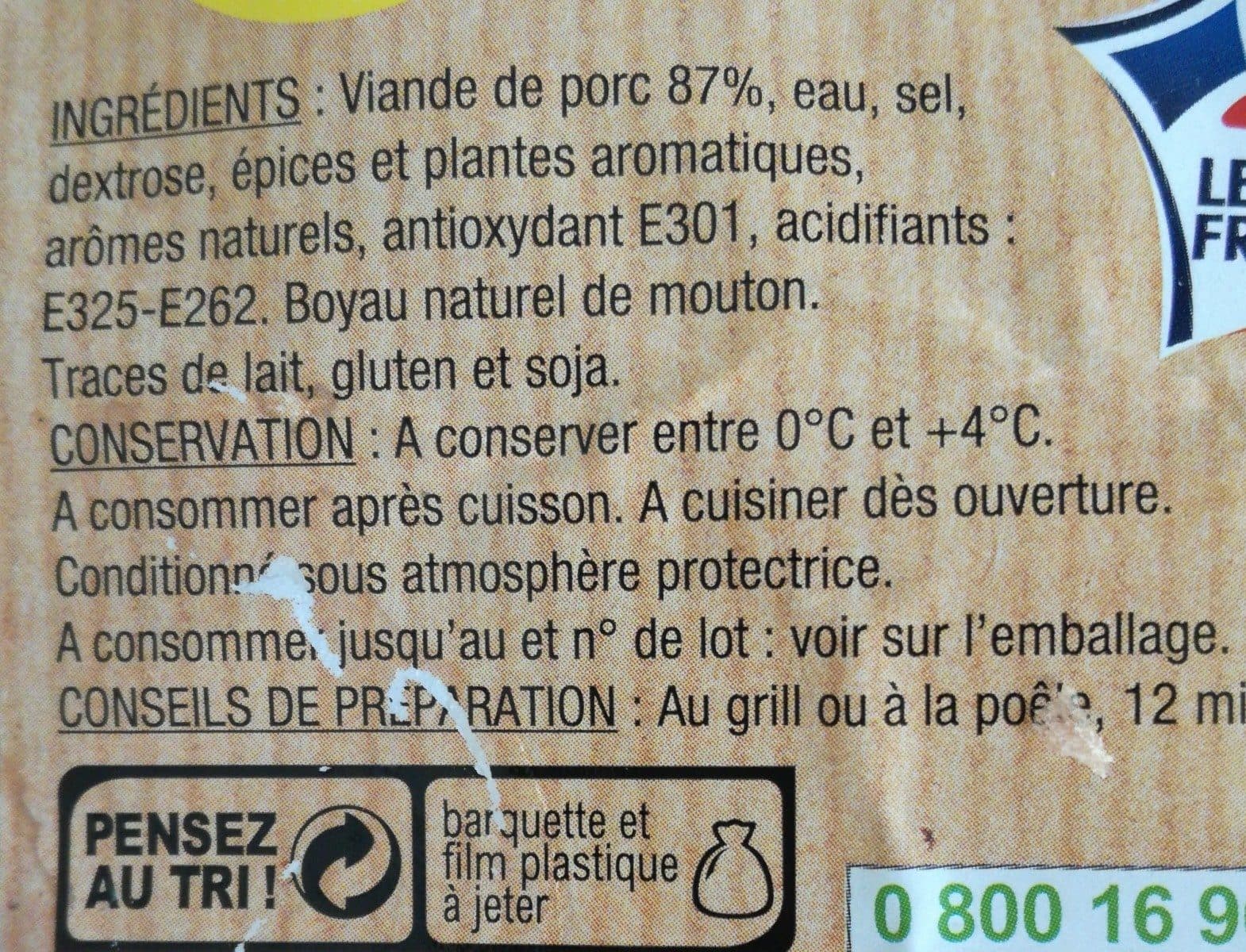 Open Food Facts Chipolatas boyau naturel packshot