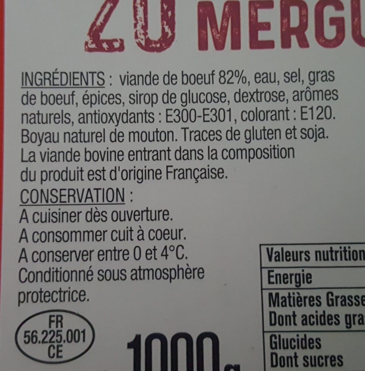 Open Food Facts Merguez packshot