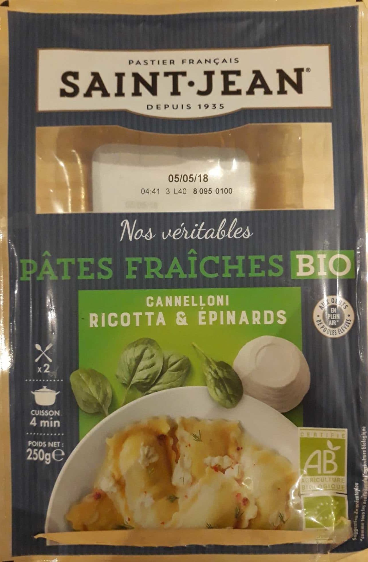 Saint Jean Cannelloni Ricotta et Épinards packshot