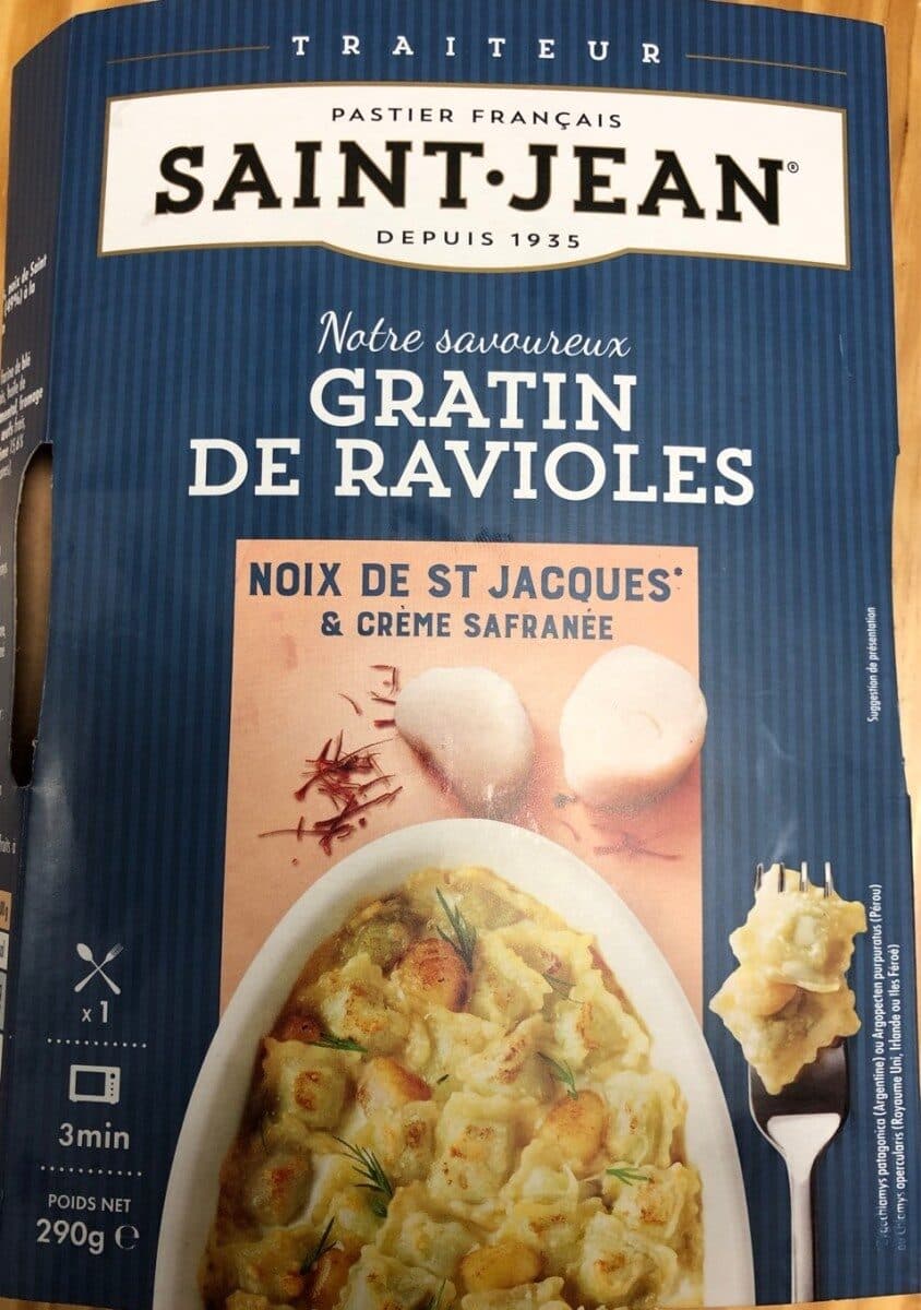 Saint Jean Gratin de Ravioles aux Noix de St Jacques & Crème safranée packshot