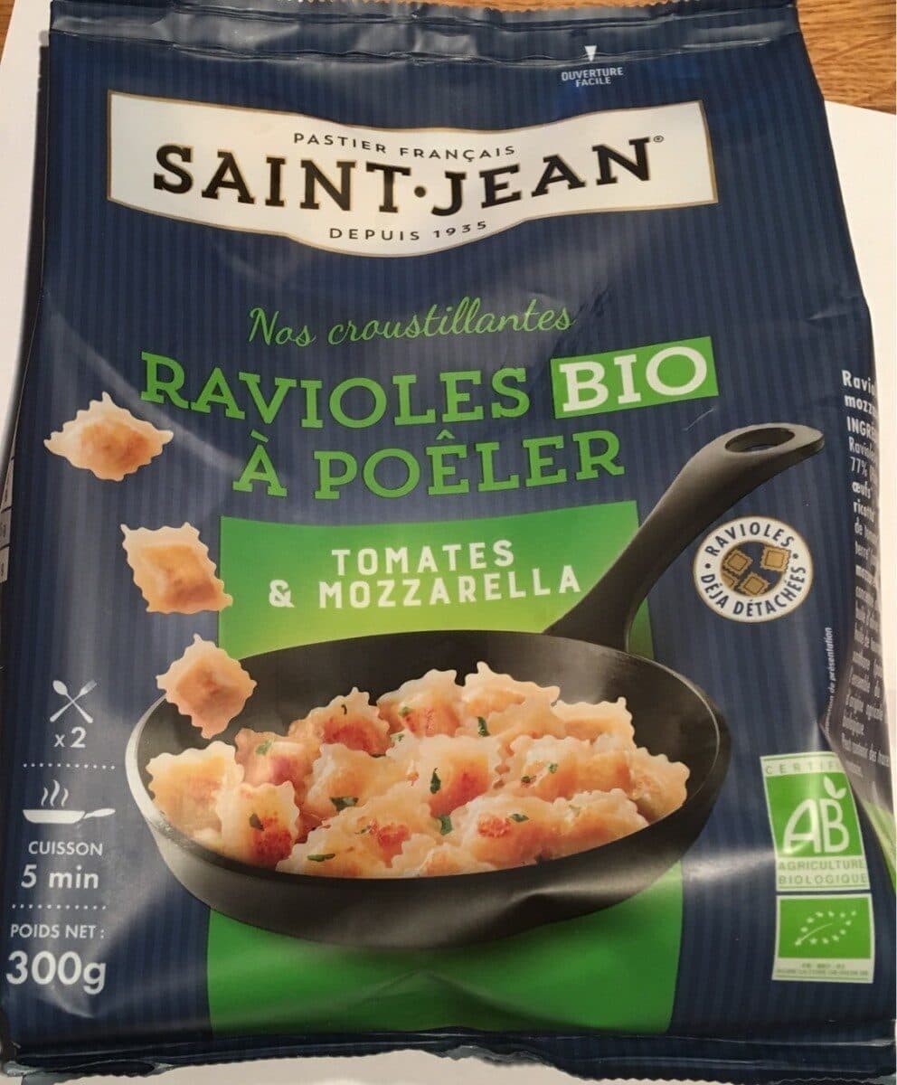 Saint jean Ravioles Bio à poeler Tomate Mozzarella packshot
