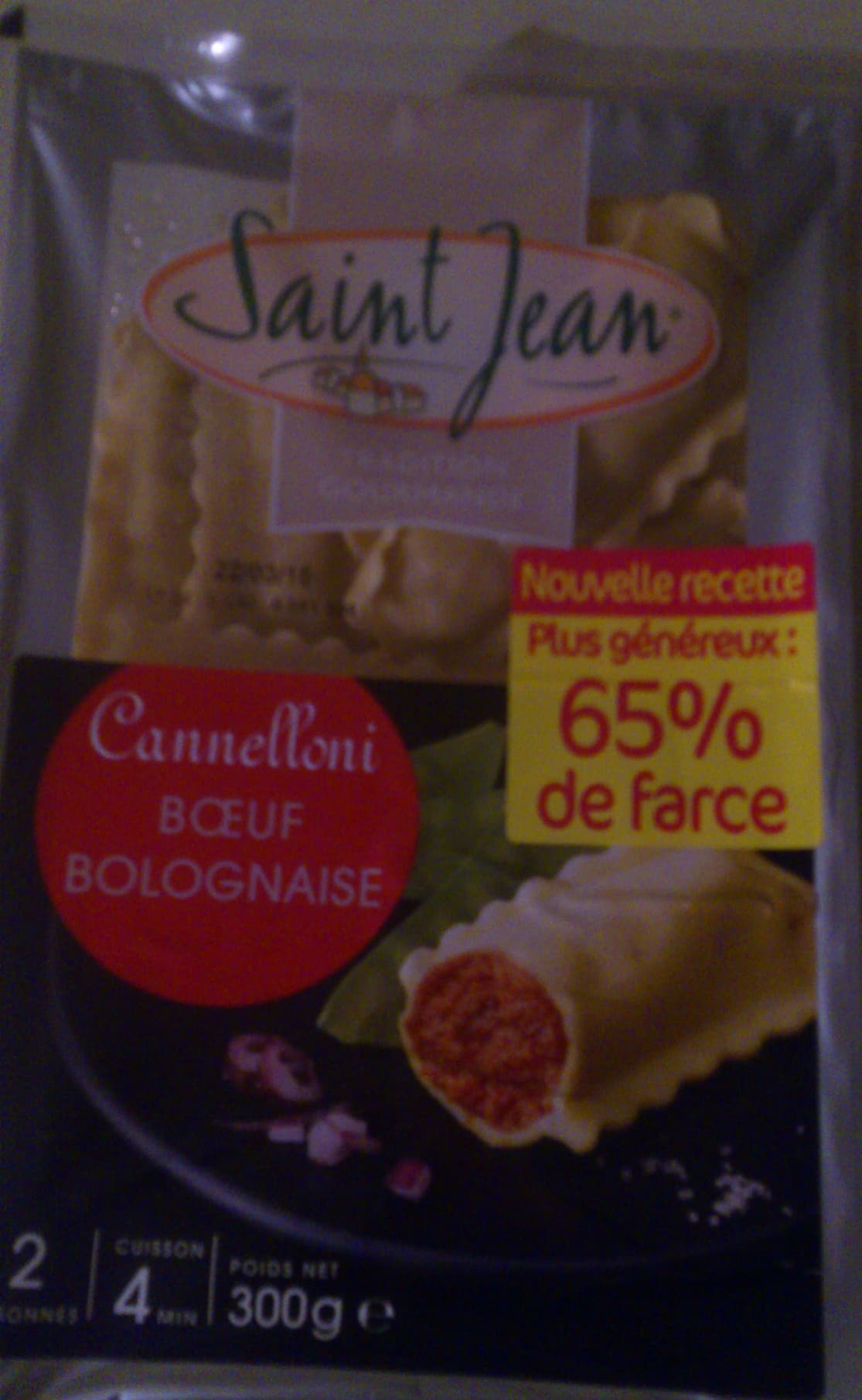 Saint Jean Cannelloni boeuf bolognaise packshot