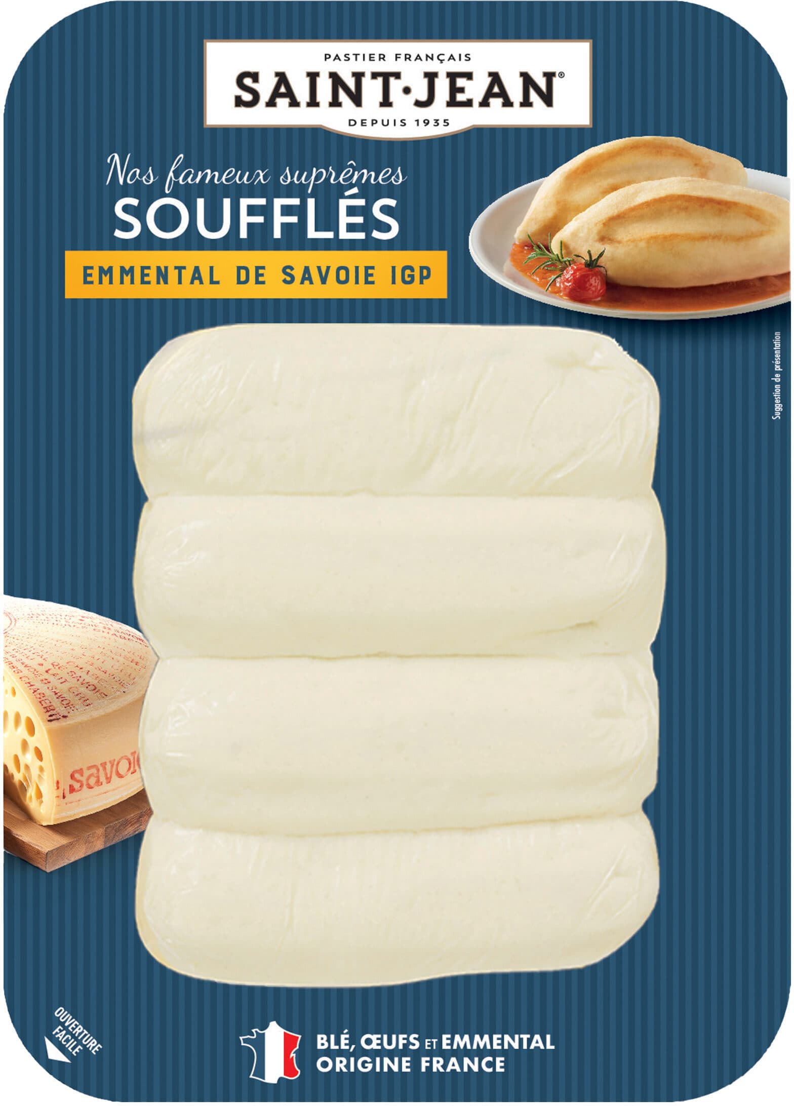Saint jean Suprêmes soufflés Emmental de Savoie IGP 4x120g packshot