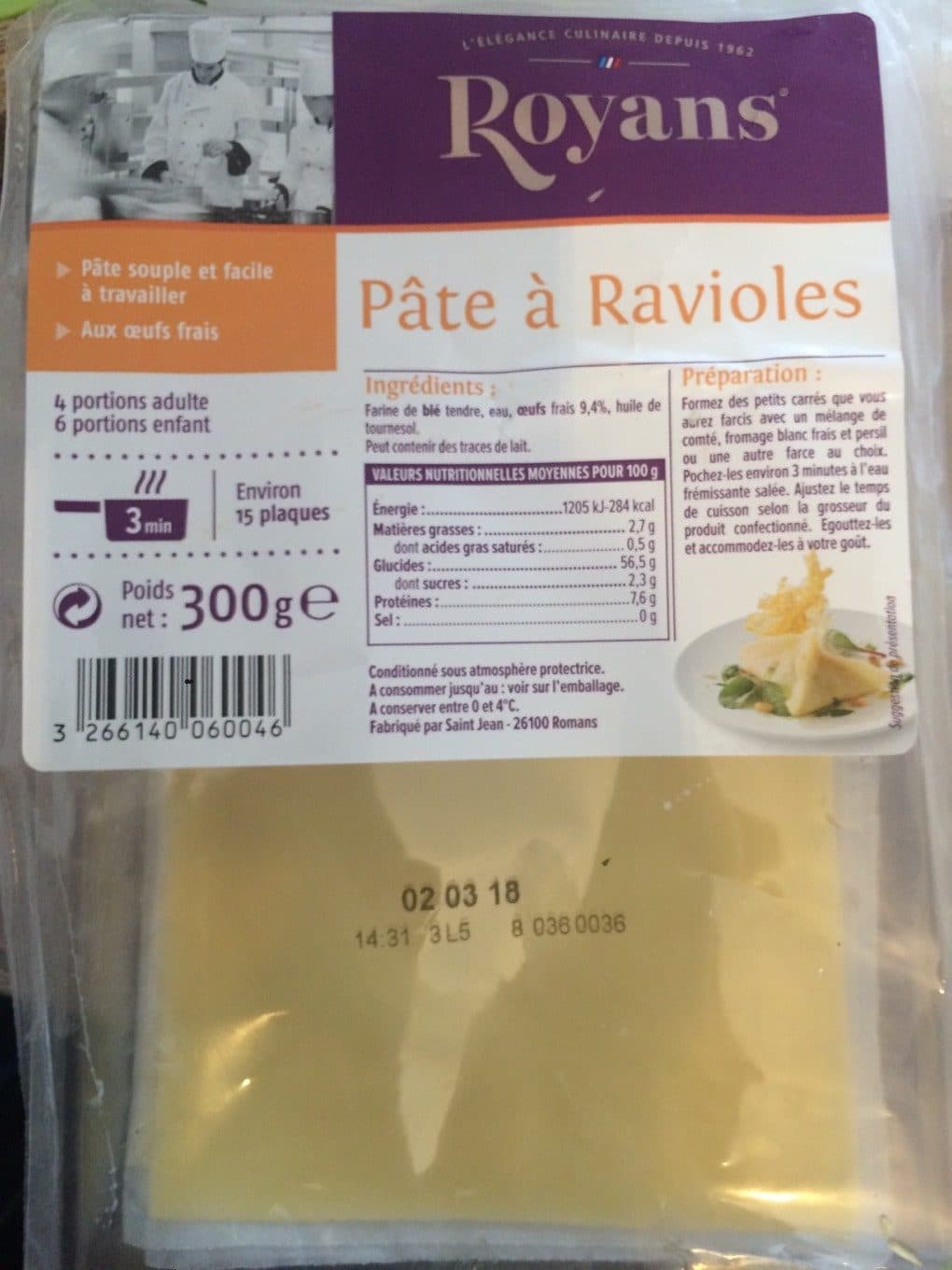 Royans Pate a ravioles packshot