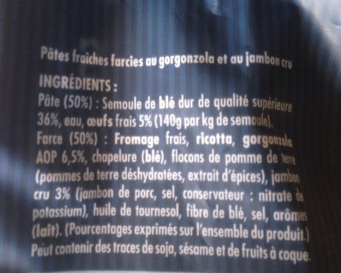 Saint Jean Ravioli Gorgonzola & jambon cru packshot