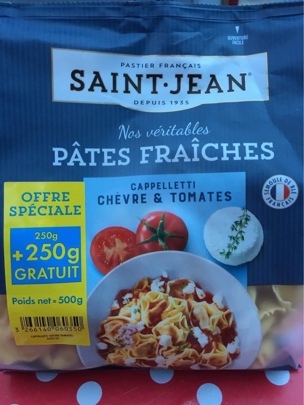 Saint-Jean Cappelleti chèvre et tomate packshot