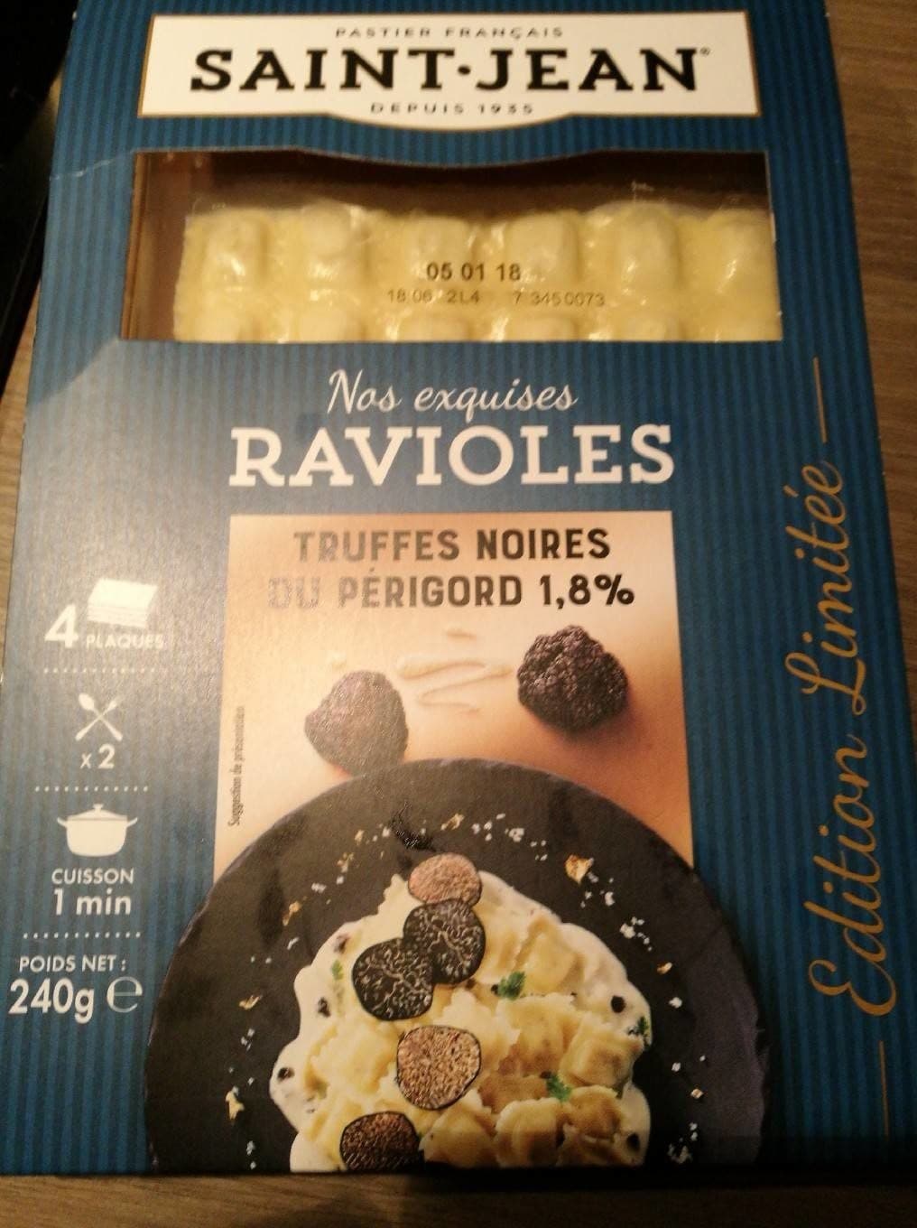 Saint Jean Ravioles aux truffes noires du Périgord packshot