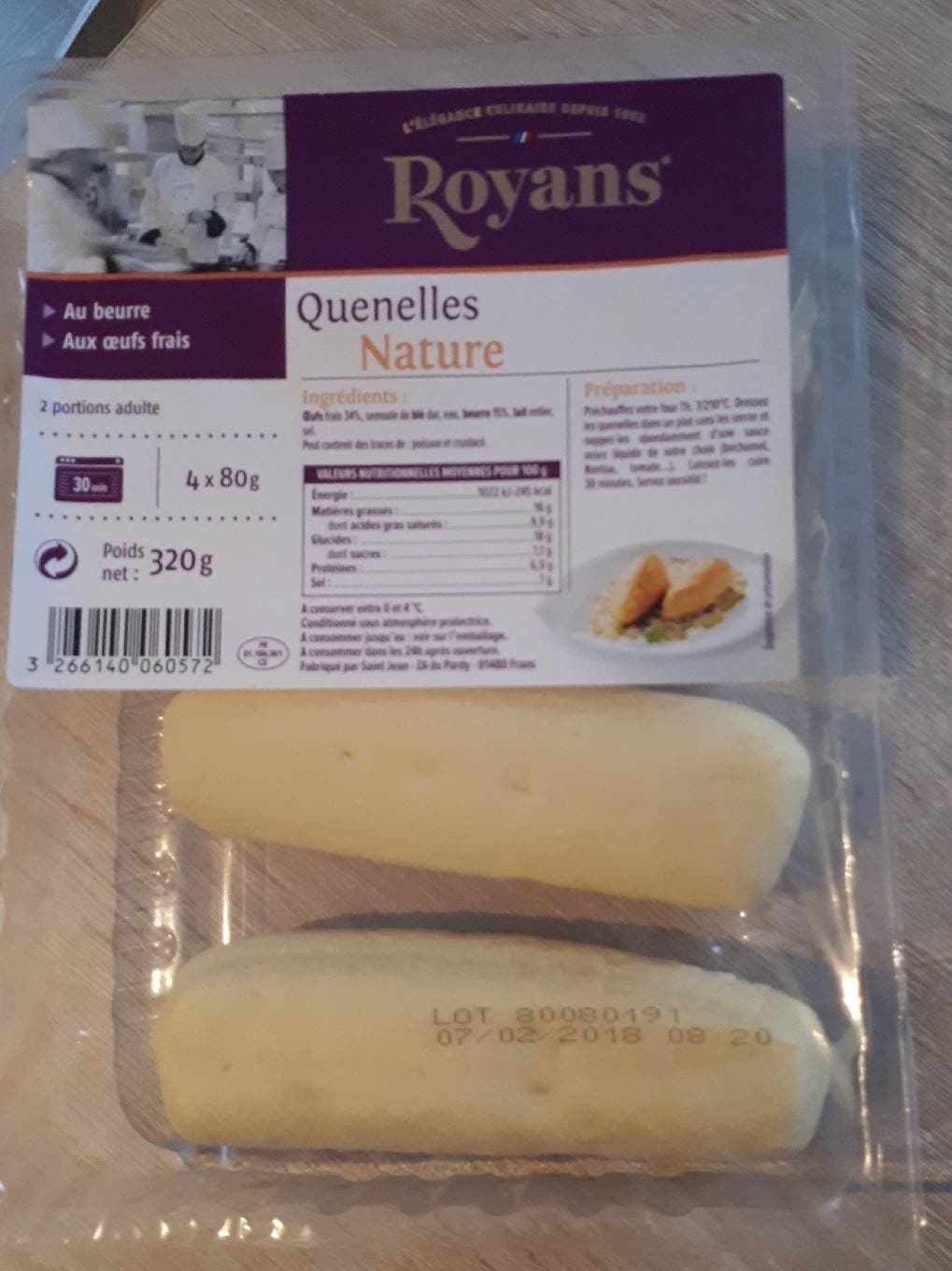 Royans Quenelles nature packshot
