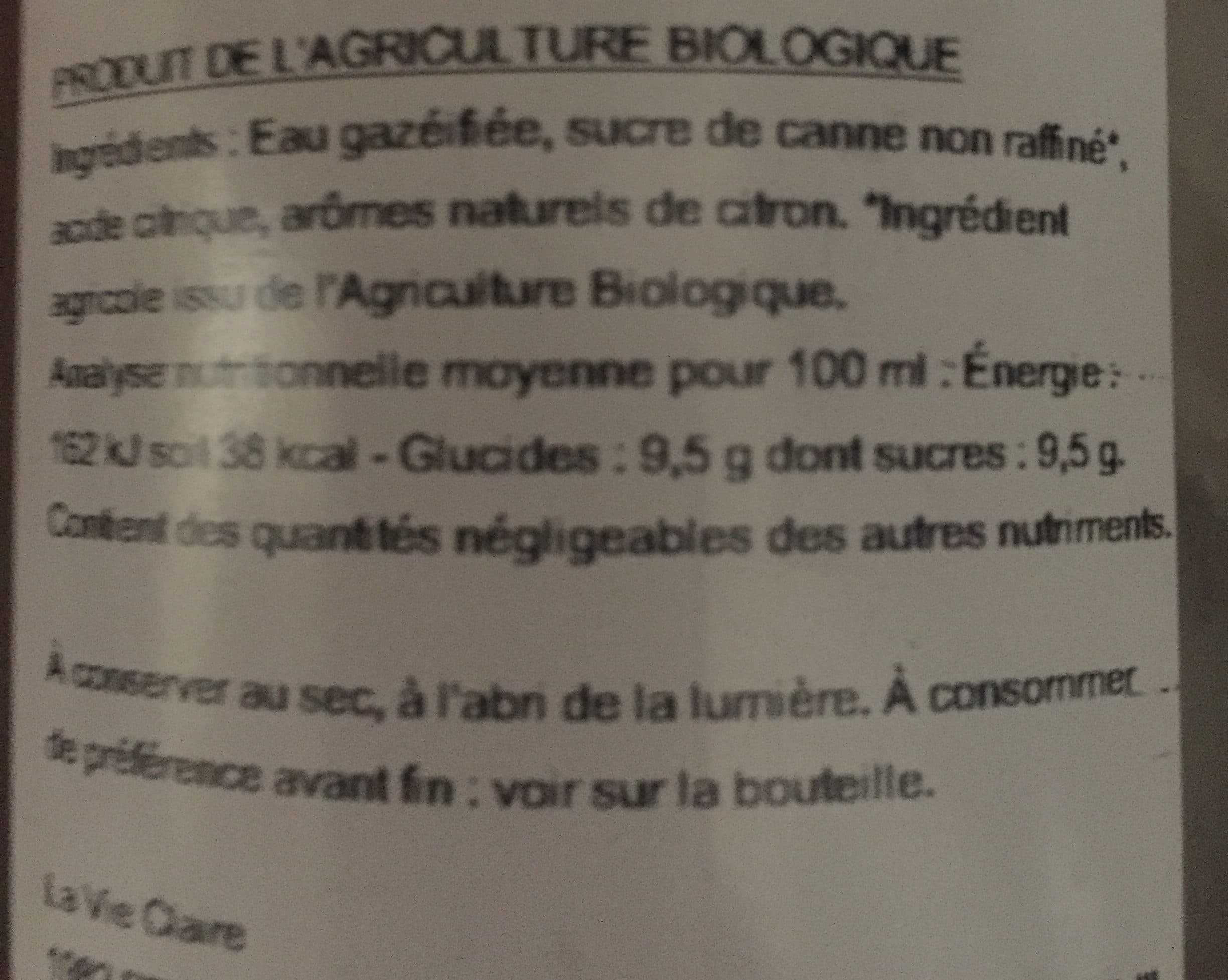 La Vie Claire Limonade artisanale packshot