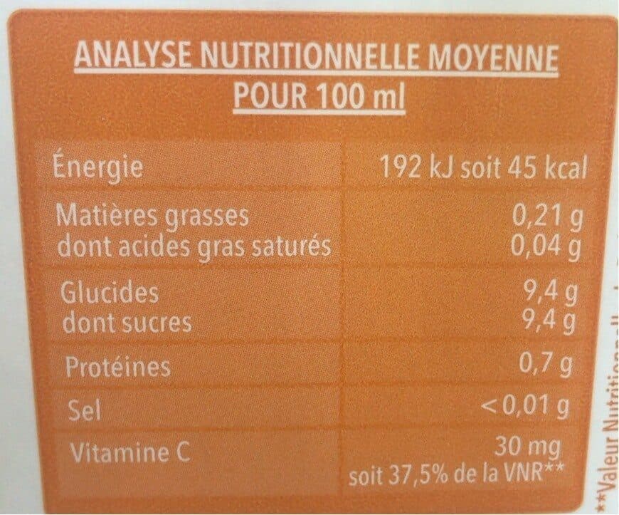La vie claire 100% pour jus pressé Orange packshot