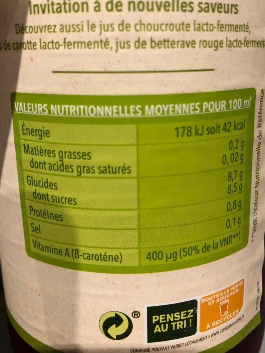 La Vie Claire Jus de légumes lacto-fermenté packshot