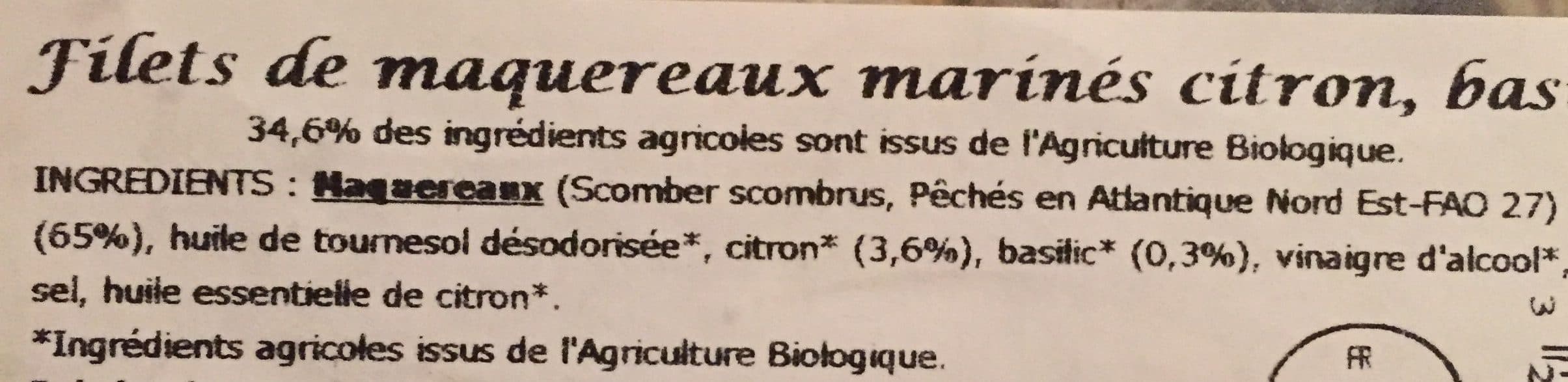 La Vie Claire Filet de maquereaux sauvages citron et basilic packshot