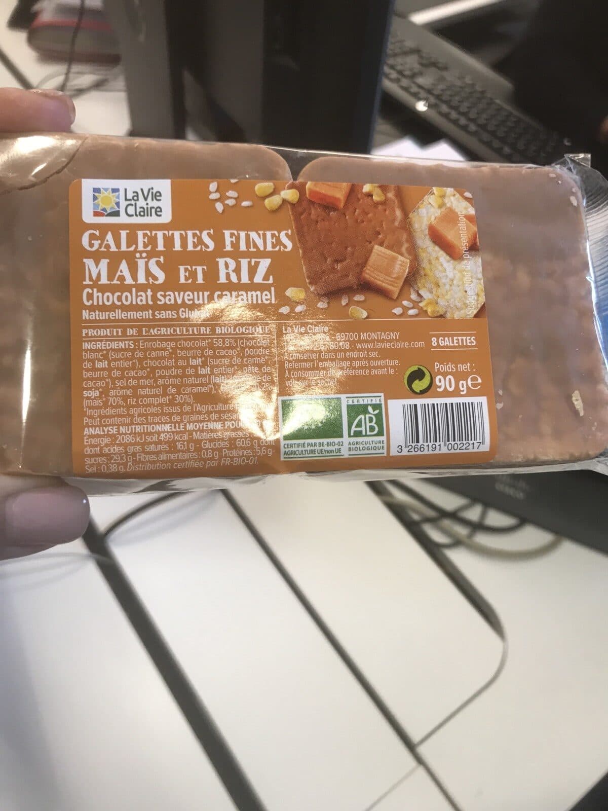 La Vie Claire Galettes Fines Maïs et Riz Chocolat Saveur Caramel packshot