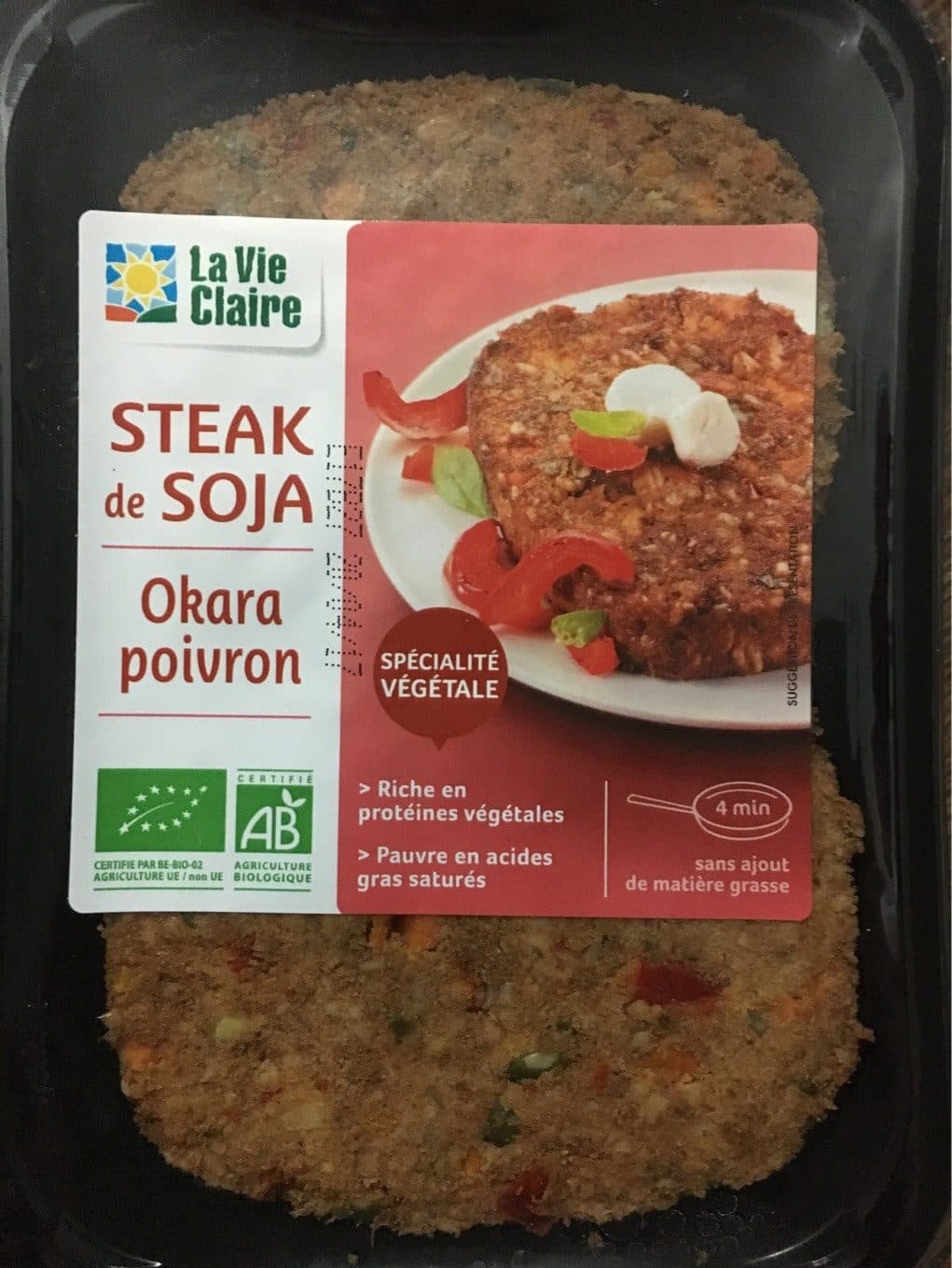 La Vie Claire Steak de soja okara poivron packshot