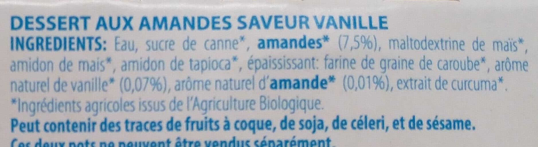 La Vie Claire Dessert aux amandes saveur vanille packshot