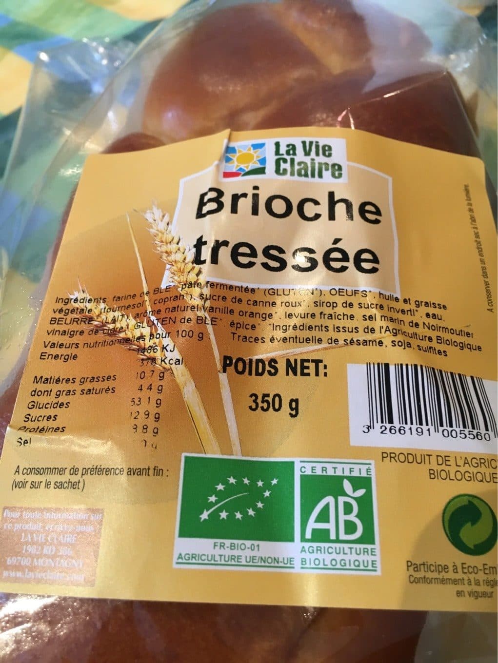 La Vie Claire Brioche tressée packshot