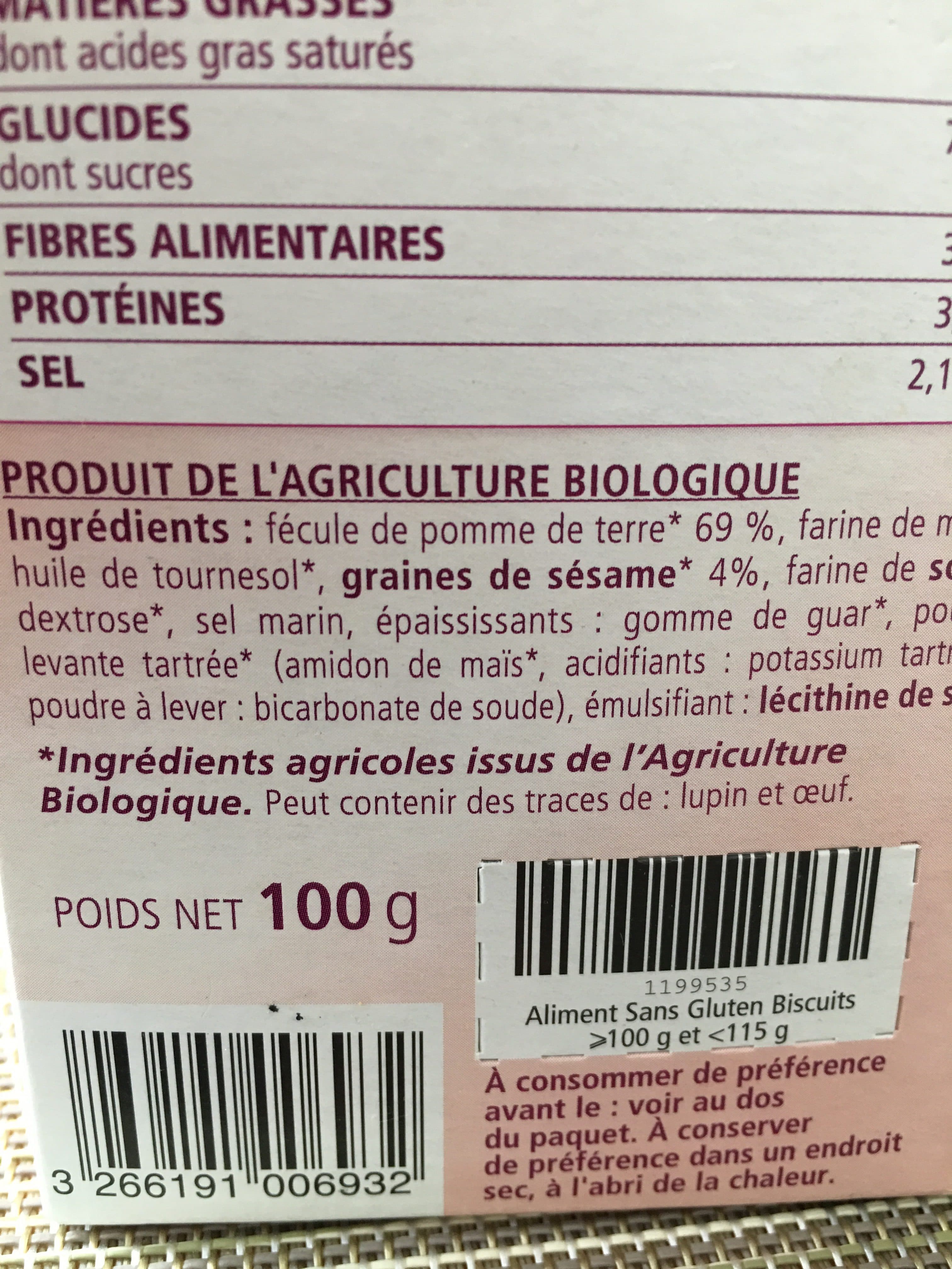 La Vie Claire Mini gressins au sésame packshot