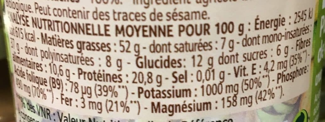 La Vie Claire Purée de pistaches crue packshot
