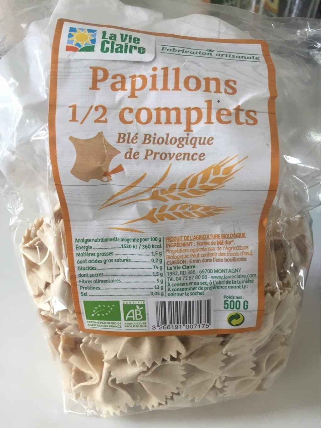 La Vie claire Papillons 1/2 complets packshot