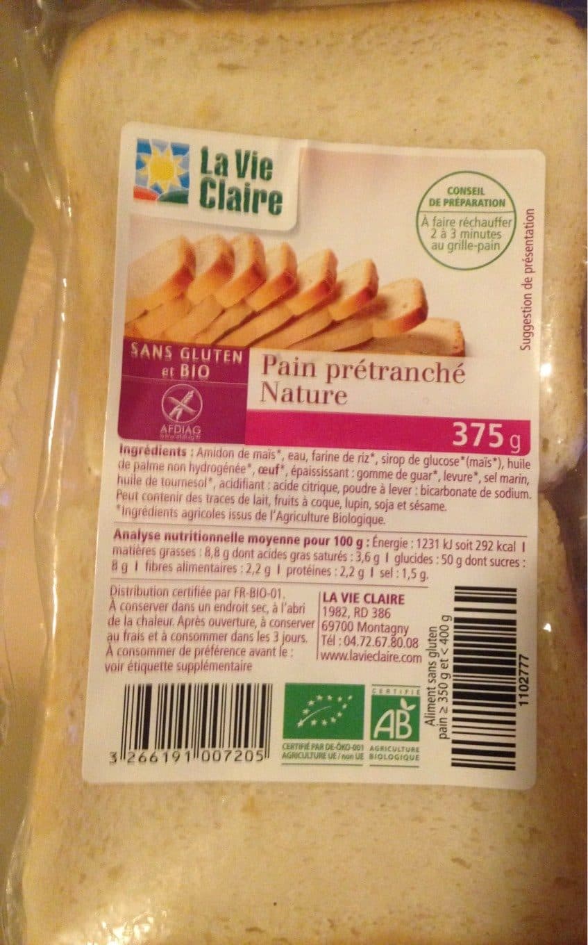 La Vie Claire Pain pretranché Nature packshot